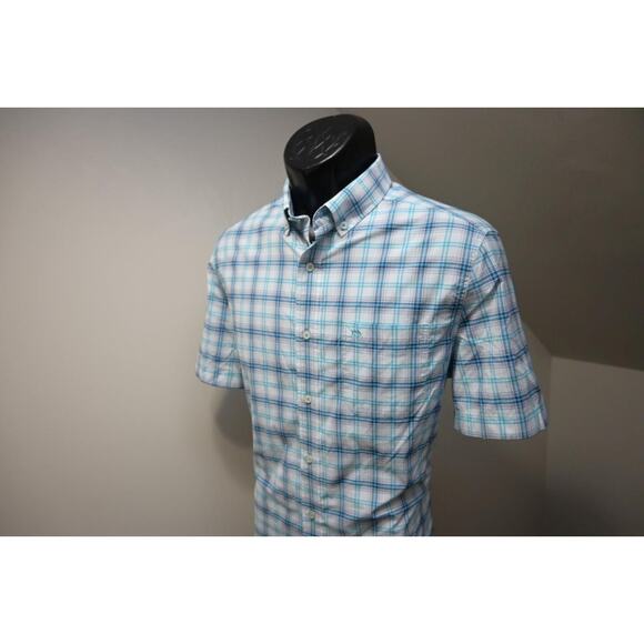 Southern Tide Intercoastal SkipJack Dress Shirt Plaid Nylon Stretch Mens Medium - Picture 3 of 7